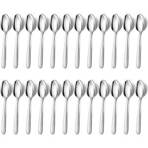 BEWOS Set di Cucchiaini da caffè, 24 Pezzi Cucchiaini da tè, 5.71 Pollici (14,5 cm) Cucchiai da caffè in Acciaio Inox, lucidato a Specchio, Lavabile in Lavastoviglie, Cucchiai per la Casa, la l'hotel