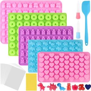 Mkitnvy 5 Pezzi Stampi in silicone per Caramelle con Contagocce Spatola Sacchetti