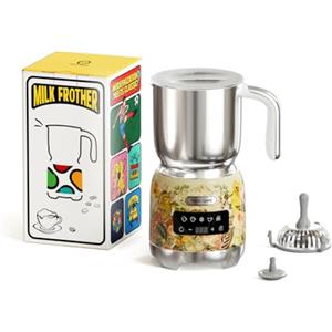 Hazel Quinn Montalatte Elettrico 5 in 1, Acciaio Inox, 400 ml, Floreale