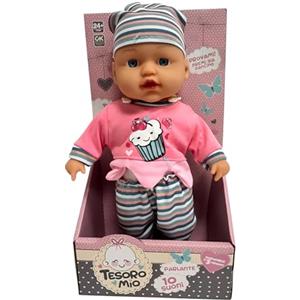 Generico Bambola Parlante Bambolotto Piangente Chiama Mamma Papa' Ride Piange Bambolotti cm 30 Fa i Capricci Gorgheggia Emette Suoni Come Un Vero Bimbo Bambolotto Soffice Morbido con Voce Tesoro Mio (a)