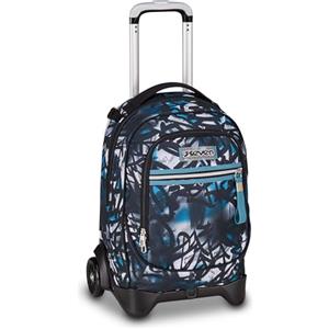 Seven Zaino Trolley Scuola Elementare Bambino, Zaino Sganciabile, Triplo Uso, New Tech, blu/nero