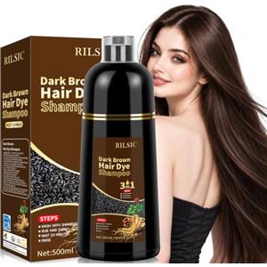 MINYSIC 500ML Shampoo Colorante Castano Scuro per Donna Uomo per Capelli Bianchi