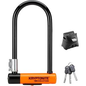 Kryptonite Evolution Standard Lucchetto a U, Livello di Sicurezza 8/10 | Arco in Acciaio Temprato da 14 mm, Rivestimento Protettivo e Staffa, per Bici, E-bike, Scooter, Moto, 1,59 kg, 10,2 x 22,9 cm