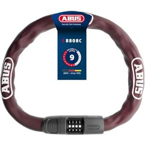 ABUS Lucchetto a catena 8808C - robusto lucchetto a combinazione in acciaio appositamente temprato - numeri di facile lettura con copertura - livello di sicurezza 9