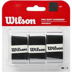 Wilson Grip WRZ4040BK Impugnatura PRO Soft Overgrip, Unisex, Nero, 3 unità