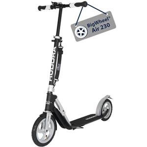 HUDORA Monopattino BigWheel Air 230 - Monopattino con/senza freno a mano - Monopattino in alluminio resistente con pneumatici - Regolabile in altezza e pieghevole, per carico fino a 120 kg
