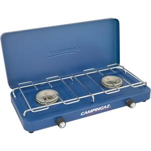 Campingaz Base Camp Lid fornello da campeggio compatto con coperchio | Varie possibilità di cottura con 2 piastre, fornello a gas con 2 bruciatori, potenza 2 x 1.600 W per campeggio o festival