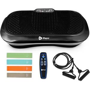 LifePro Waver Pedana Vibrante Dimagrante Per Drenaggio Linfatico E Attivazione Muscolare, Pedana Vibrante Per Allenamento Completo Con 2 Loop Band, 4 Bande Elastiche E Telecomando