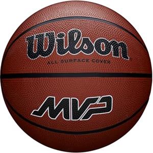 Wilson Pallone da Basket MVP, In Gomma Resistente per Tutte le Superfici, Presa e Controllo Migliorati, Colore Marrone, Taglia 6