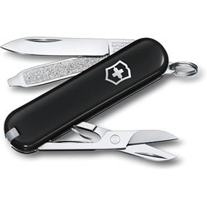 Victorinox, Classic SD, Coltellino Svizzero, Originale, Multiuso, Campeggio, 7 Funzioni, Lama, piccola, Lima per unghie, Nero