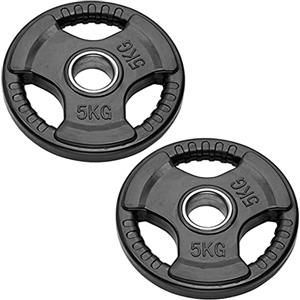 FFitness Coppia Dischi Olimpici per Bilancieri e Manubri | Bumper Plates Foro da 50 mm Dischi Peso Gommati da 2,5 Kg a 20 Kg (2 dischi da 5 kg)