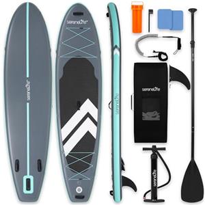 SereneLife SUP Gonfiabile, Tavola Sup, Stand Up Paddle Board Ultraleggera, Larga e Stabile con Deck EVA Antiscivolo, Accessori Premium, per Giovani e Adulti, Capacità 159 kg