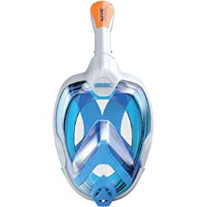 Seac Magica, Maschera Snorkeling Full Face Integrale Anti Appannamento con Morbido Facciale in 4 Taglie, Valvola di Spurgo e Snorkel Dry Top