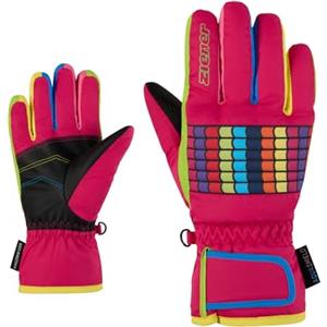 Ziener Lamil-Z Guanti da sci invernali per bambini, impermeabili, senza PFC, rosa Pop, 7,5
