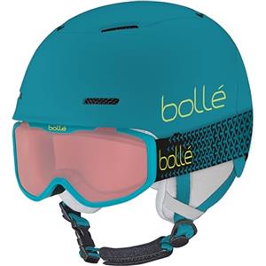 Bollé | COMBO - Casco e Maschera da sci | B-FUN JR e ROCKET | Blu e Giallo Opaco e Vermiglio Cat 2 | Small-Medium | Unisex | Bambini