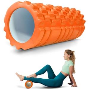 Mobiclinic® fitness, Rullo massaggio muscolare, Fitroller, Schiuma ed eva, 14x33 cm, Pilates, Yoga, Stretching, Portatile, Multifunzionale, Foam roller, Per tutto il corpo, 3 livelli di intensità