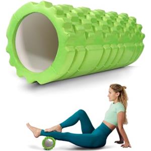 Mobiclinic® fitness, Rullo massaggio muscolare, Fitroller, Schiuma ed eva, 14x33 cm, Pilates, Yoga, Stretching, Portatile, Multifunzionale, Foam roller, Per tutto il corpo, 3 livelli di intensità
