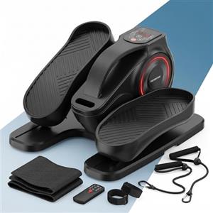 PORTENTUM Mini ellittica da casa elettrica automatica e manuale - 5 o 12 velocità, con o senza bande di resistenza - Pedaliera riabilitazione con telecomando - Motore silenzioso