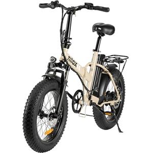 Nilox, E-Bike X8 SE, Bici Elettrica Pieghevole, Fino a 70 km di Autonomia, Fino a 25 Km/h, Brushless High Speed da 36V - 250W e Batteria Removibile 36 V-13 Ah, Gomme FAT 20 x 4, 5 Modalità di Guida