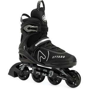 ATTABO Bricker Fitness - Pattini a rotelle da uomo, comodi e stabili per il tempo libero e l'allenamento con guida in alluminio, ruote in poliuretano da 80 mm, cuscinetti ABEC-7, freno in TPR, fino a