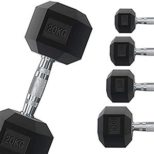 G5 HT SPORT Manubrio esagonale gommato professionale da 1 a 50 kg | pesistica palestre o home gym | impugnatura ergonomica antiscivolo | venduto singolarmente (2 x 1 Kg)
