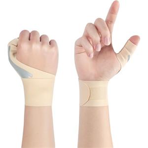 Beugo Tutore Pollice regolabile, 2Pcs Tutore Dito A Scatto Pollice, Tutore Pollice Elastico, Tutore Polso-Pollice per Lavoro quotidiano, fitness, esercizio, Tonalità della pelle