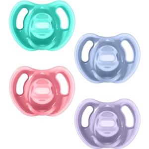 Tommee Tippee Ciuccio in silicone ultra leggero, design ortodontico simmetrico, senza BPA, design monopezzo, 18-36 m, confezione da 4 ciucci