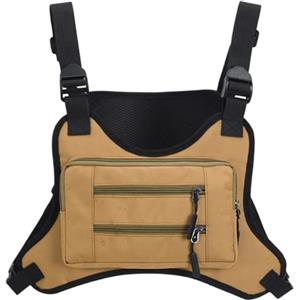 Genérico Zaino pettorale da uomo, impermeabile, borsa gilet con capacità | Zaino gilet leggero da uomo, per moto, sport all'aria aperta, telefono, allenamento, escursionismo, ciclismo
