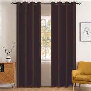 YSTELLAA Impermeabili Tende Oscuranti Per Interni 2 Pezzi, 117×137CM, Tende Termiche Isolanti Con Anelli, Moderne, Fonoassorbenti, Per Soggiorn, Camera Da Letto, Caffè Scuro