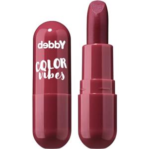 deBBY, COLOR VIBES Rossetto Cremoso, Colore 18 Burgundy | Colore Pieno, Finish Luminoso, Idratante grazie al Burro di Karitè e Olio di Argan