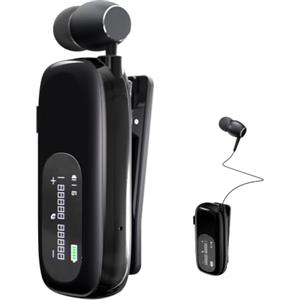 esonstyle Auricolare Bluetooth Mono In-Ear con Clip e Filo Retrattile