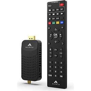 Macwick DVB-T2 Decoder Digitale TV Solo Terrestre 2025-2026 NO TV-SAT, 1080P H265 HEVC, HD Collegamento HDMI USB Funzione PVR, Invisibile Nano, Telecomando 2 in 1 Infrarossi, Verificare Compatibilità