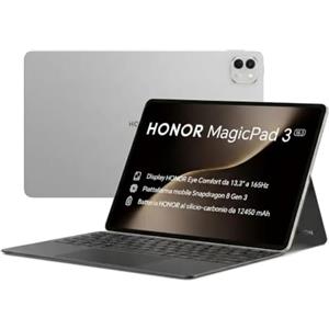 HONOR MagicPad 3, 16+512GB,13,3 165Hz 3.2K Eye Comfort Tablet Android, Snapdragon 8 Gen 3, Batteria 12450mAh, Wi‑Fi 7,8 Altoparlanti, AI Produttività, Ultra Sottile 5,79mm, Grigio