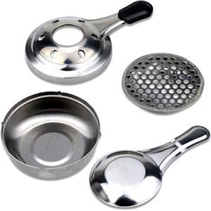 Domary Mini Fornello Ad Alcool in Acciaio Inossidabile, Manico Regolabile Antiscottatura, Leggero, 135 G, per Campeggio, Escursionismo, Picnic, Fonduta di Spezzatino