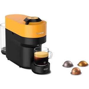 De'Longhi Nespresso Vertuo Pop ENV90.Y, Macchina Caffè a Capsule con Tecnologia Centrifusion, 4 Formati in Tazza, Incluso Set di Benvenuto con 12 Capsule, 1260W, Mango Yellow