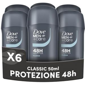 Dove Men+Care Deodorante Base Care Stick Fresh, Profumo Fresco, Antitraspirante, Protezione fino a 48 Ore, Dermatologicamente Testato, Vegan, 6x50ml