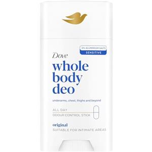 Dove Whole Body Deo Deodorante Stick per Tutto il Corpo Original 75 ml, Deodorante Corpo Multi-Zona con 0% Sali di Alluminio, Protezione Anti-Odore 24 Ore, Formula Delicata, Dermatologicamente Testato