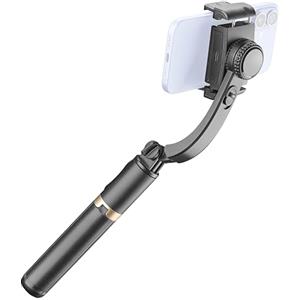 Cellularline FREEMOTION Gimbal 3 in 1 con Stabilizzatore Anti-Shake Intelligente, Selfie Stick, Treppiede, Telecomando Bluetooth, Alluminio, Riprese Verticali e Orizzontali, Nero