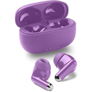 Music Sound DRIFT auricolari Bluetooth wireless in-ear con custodia compatta colorata, auto pairing, comandi touch, fino a 22 ore di riproduzione, ottimali per musica e chiamate, lilla