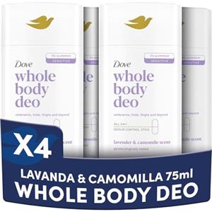 Dove Deodorante Dove Stick Whole Body Deo 75ml, Deodorante per Tutto il Corpo, Profumo di Lavanda e Camomilla, Protezione dagli Odori fino a 24 ore, Dermatologicamente testato, Ginecologicamente testato
