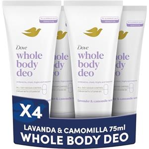 Dove Deodorante Dove Crema Whole Body Deo 75ml, Deodorante per Tutto il Corpo, Profumo di Lavanda e Camomilla, Protezione dagli Odori fino a 72 ore, Dermatologicamente testato, Ginecologicamente testato