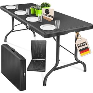 KESSER® Tavolo da buffet Tavolo pieghevole in plastica, 180x75 cm di rattan tavolo da campeggio tavolo per feste tavolo pieghevole tavolo da giardino, terrazza e balcone, Antracite