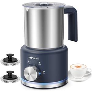 SIMPLETASTE Montalatte Elettrico 4 in 1, Bricco Rimovibile, 500 ml Schiumatore Automatico ad Alta Capacità per Latte Caldo e Freddo, Caffè, Latte, Macchiato, Cappuccino e Cioccolata Calda