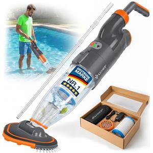 KESSER® Vacuum Cleaner per Piscina con Batteria Ricaricabile + Copertura | Vacuum Cleaner Elettrico per Piscina Manuale | con Filtro e Sistema a 2 velocità |Senza Cavi 15 m³, Fino a 15 m³,