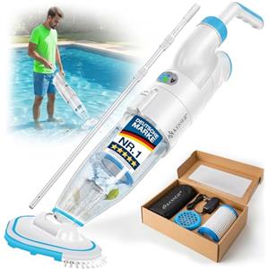 KESSER® Vacuum Cleaner per Piscina con Batteria Ricaricabile + Copertura | Vacuum Cleaner Elettrico per Piscina Manuale | con Filtro e Sistema a 2 velocità |Senza Cavi 15 m³, Fino a 15 m³,