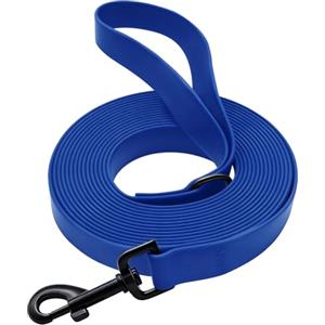 FORBELL Guinzaglio impermeabile per cani - 3 m, 5 m, 10 m, 15 m - Resistente allo strappo - Con moschettone robusto - Per cani di taglia grande a piccola - Blu scuro - 3 m