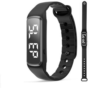 Umllpet Orologio da polso digitale con sveglia con vibrazione, contapassi, senza app e telefono cellulare, contapassi, orologio da polso per uomo e donna, misurazione dei passi, delle calorie bruciate e della
