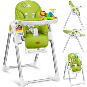 KIDIZ® 3 in 1 Seggiolone Seggiolone per bambini con barra dei giochi, Lettino per bambini, Seggiolone combinato Seggiolone per bambini, Schienale regolabile in 7 diverse altezze, verde