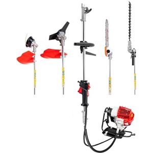 WDZCZDoo Tagliasiepi a benzina, 52 cc, 5 in 1 a benzina multifunzione con asta telescopica (2,7 m), 8500 giri/min e lunghezza di taglio 40 cm, strumento multifunzione 4 in 1 per siepi, rami/alberi