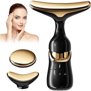 Booaee Massaggiatore Viso-Collo, 3 Modalità Massaggiatore Per Il Viso Contro Le Rughe, Dispositivo Di Bellezza Massaggiatore Per Il Viso, Massaggio Facciale Di Sollevamento Della Pelle Per Viso, Collo, Occhi